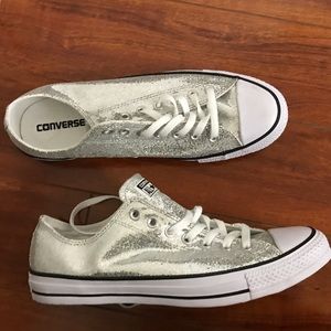 Converse silver sequins low top size 13